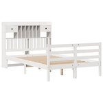 vidaXL Lit bibliothèque sans matelas blanc 135x190 cm bois pin massif