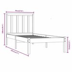 vidaXL Cadre de lit Blanc Bois de pin massif 90x190 cm Simple