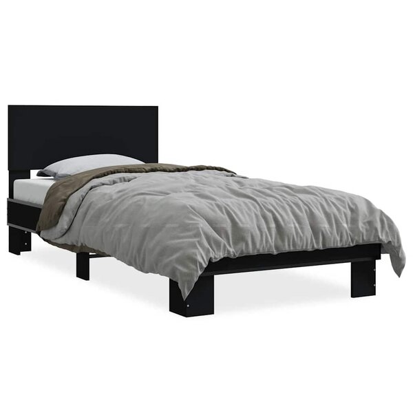 vidaXL Cadre de lit sans matelas noir 75x190 cm