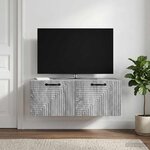vidaXL Meuble TV mural Sonoma gris 78 5 x 41 x 30 cm Bois d'ingénierie