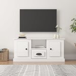 vidaXL Meuble TV blanc brillant 100x35 5x45 cm bois d'ingénierie