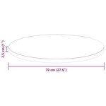 vidaXL Plateau de table Autre Marron foncé Ø 70 x 2.5 cm Chêne massif