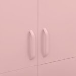 vidaXL Garde-robe Rose 90x50x180 cm Acier