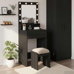 vidaXL Table de Toilette Chêne noir 50 x 41 x 135 cm Bois d'ingénierie