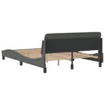 vidaXL Cadre de lit avec tête de lit Gris foncé 120x200 cm Tissu