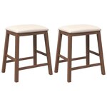 vidaXL chaises de bar avec coussins 2 Pièces marron bois massif d'hévéa