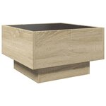 vidaXL Table basse avec LED chêne sonoma 50x50x30 cm bois d'ingénierie