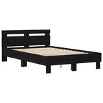 vidaXL Cadre de lit avec LED Chêne noir 120 x 190 cm Bois d'ingénierie