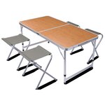 Redcliffs Table de camping pliable avec 4 chaises 120x60x70 cm Marron