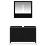 vidaXL Ensemble de mobilier de salle de bain 2 Pièces Chêne noir