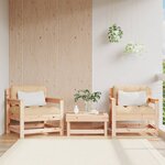 vidaXL Chaises de jardin avec coussins lot de 2 bois de pin massif