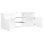 vidaXL Meuble TV avec lumières LED blanc 120x30x50 cm
