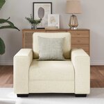 vidaXL Canapé Beige 100 x 77 x 82 cm Tissu en lin mélangé