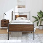 vidaXL Cadre de lit sans matelas chêne marron 90x200cm bois ingénierie