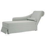 vidaXL Fauteuil long et traversin accoudoir droit gris clair velours