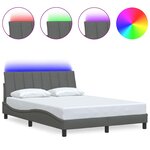 vidaXL Cadre de lit sans matelas Hanko gris foncé 140x190 cm tissu