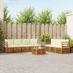 vidaXL Ensembles de canapés 8 pc Naturel et Crème Bois d'Acacia Massif