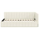 vidaXL Cadre de lit d'angle avec tête de lit Crème 90 x 200 cm Velours