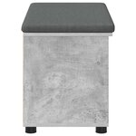 vidaXL Banc d'entrée avec coussin Uni Gris béton 80 x 38 x 46 cm