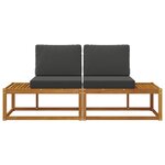vidaXL Canapé d'extérieur en bout 2 Pièce Naturel et Anthracite