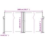 vidaXL Auvent latéral rétractable beige 120x1000 cm