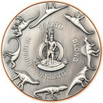 Pièce de monnaie en silver - copper 10 vatu g 10 ag - 145 cu millésime 2023 double silver giant stegosaurus