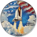 Pièce de monnaie en Argent 1 Dollar g 31.1 (1 oz) Millésime 2025 AmericArt SPACE SHUTTLE CHALLENGER