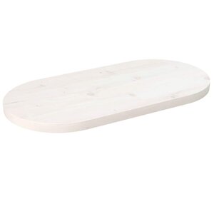 vidaXL Dessus de table blanc 80x40x2 5 cm bois de pin massif ovale