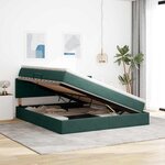 vidaXL Lit de Rangement avec matelas Vert foncé 160 x 200 cm Velours