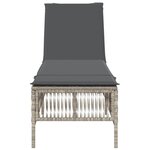 vidaXL Chaise longue avec coussin gris clair résine tressée