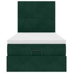 vidaXL Cadre de lit ottoman avec matelas vert foncé 100x200 cm velours
