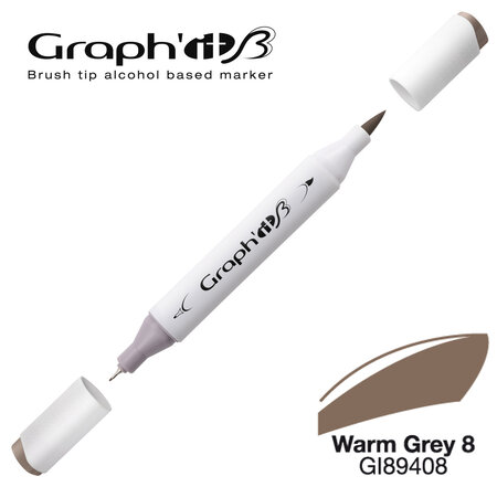 Marqueur manga à l'alcool Graph'it Brush 9408 Warm Grey 8