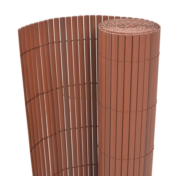 Vidaxl clôture de jardin double face pvc 150 x 500 cm marron