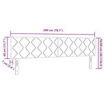Headboard LED vidaXL design blocs de diamant bleu 200 cm tissu