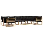 vidaXL Ensemble de canapés d'extérieur 7 pc Blanc et noir