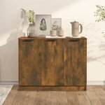 vidaXL Buffet Chêne fumé 90 5x30x70 cm Bois d'ingénierie