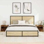 vidaXL Cabinet de chevet avec tiroir 2 Pièces Bois ancien 50 x 40 x 45 cm