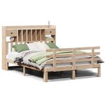 vidaXL Lit bibliothèque sans matelas 140x190 cm bois de pin massif
