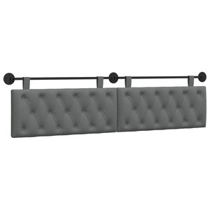 vidaXL Tête de lit suspendue Gris foncé Tissu