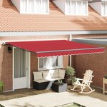 vidaXL Auvent Rétractable Manuel Rouge 400x350 cm