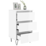 vidaXL Tables de chevet 2 Pièces blanc brillant 40x35x69 cm