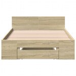 vidaXL Cadre de lit avec tiroir sans matelas chêne sonoma 100x200 cm