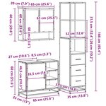 vidaXL Ensemble de meubles de salle de bain 3 Pièces Chêne fumé