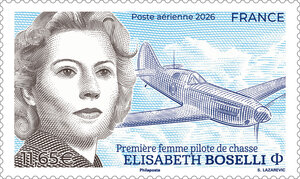 Timbre - Elisabeth Boselli - Première femme pilote de chasse - Lettre Internationale