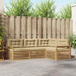 vidaXL Ensemble de canapés d'extérieur 5 Pièces Blanc et Beige Polyester