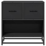 vidaXL Table de chevet noir 60x31x60 cm bois d'ingénierie et métal