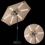 vidaXL Parasol de jardin avec lampes LED 230 x 230 cm Polyester Taupe