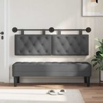 vidaXL Tête de lit suspendue Gris foncé Tissu