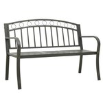 vidaXL Banc de jardin avec table Gris 120 cm Acier