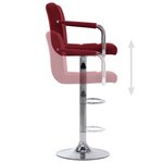 vidaXL Chaises de bar lot de 2 bordeaux tissu